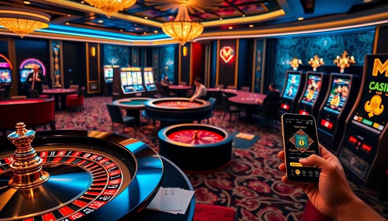 Exciting gaming atmosphere at a casino en ligne fiable with vibrant tables and engaging players.